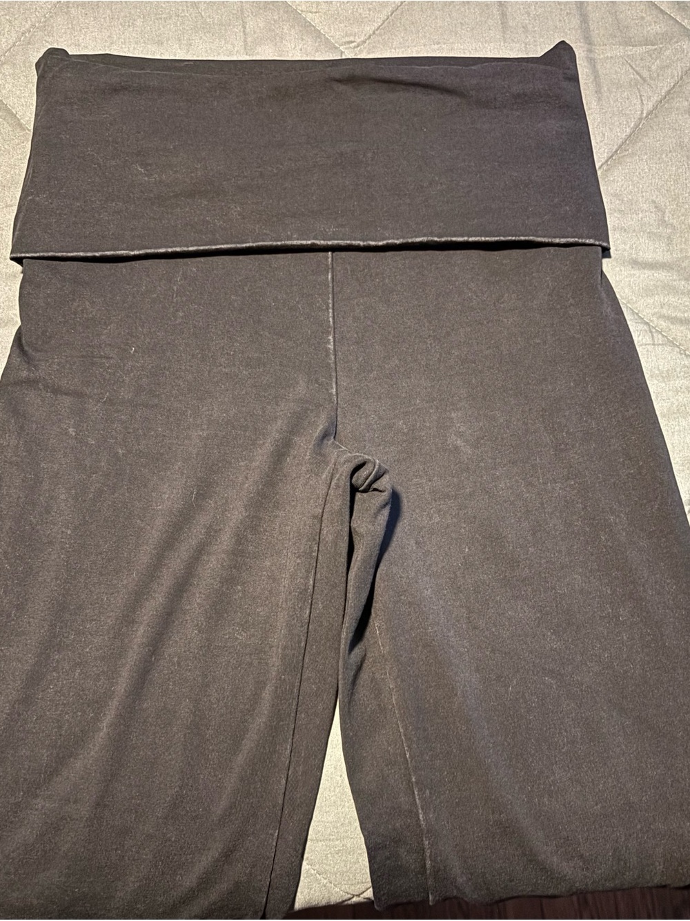 aerie Black Foldover-Waist Leggings